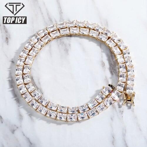Top Icy Wholesale Custom Iced Out Jewelry Necklace CZ Necklace Bracelet Tennis Chain