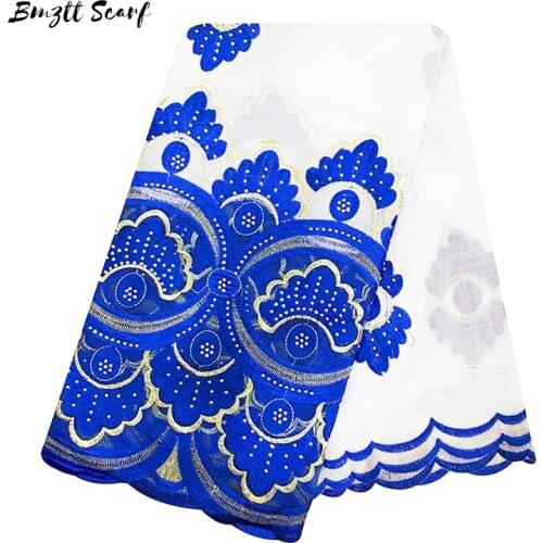 High Quality African Women Scarfs Muslim Fashion Embroidery Soft Cotton Splicing Big Scarf For Shawls Wraps Pashmina BF-166
