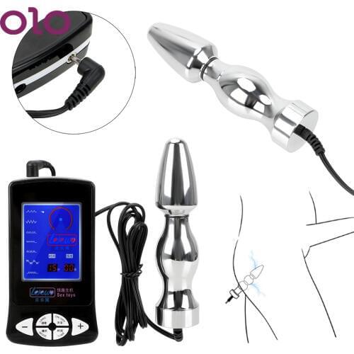 OLO Nipple Clamps Electric Shock Stimulate Set Cock Rings Medical Themed Toys Massage Pad Penis Plug Anal Plug