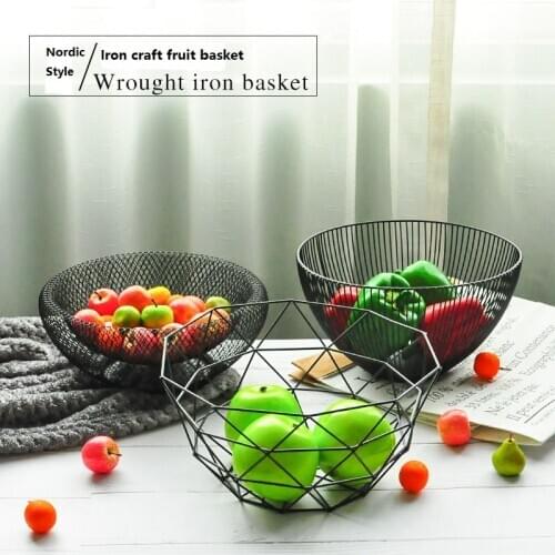 1pc Wrought iron fruit basket modern minimalist fruit basket snack storage basket