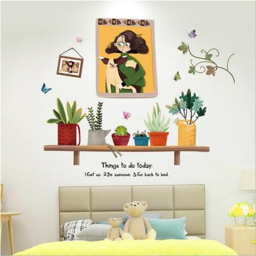 1PC Moms Advice THINGS TO DO Wall Stickers Potted Plant DIY For Kids Girls Rooms Wall Decals Home Decor 50*70CM Mural Wallpaper
