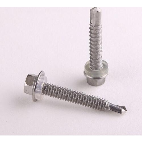 10PCS 410 Stainless Steel Hex Washer Self Drilling Pad With Self Drilling Screw Dovetail Screws GB M4.8*19