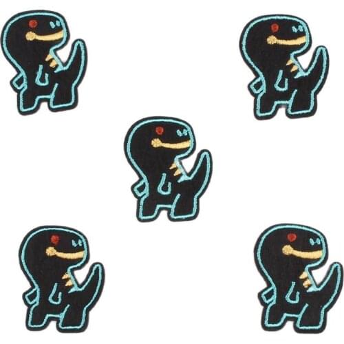 10pcs Cute Dinosaur Patches Cartoon Animal Stickers For Kids Boy Clothes Repair Badge DIY Fabric Appliques Sew On Jeans Patch