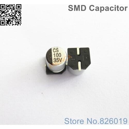 200pcs/lot 35v 100uf SMD Aluminum Electrolytic Capacitors size 6.3*7.7 100uf 35v