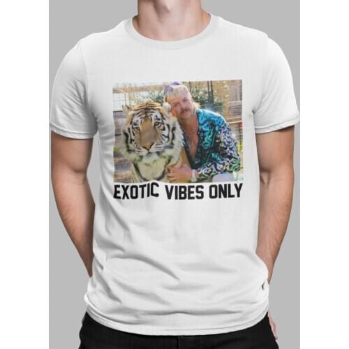 2020 Mens Tiger King T-Shirt Joe Exotic Graphic Shirt Unsex Exotic Vibes Only Tees Funny Hipster Top