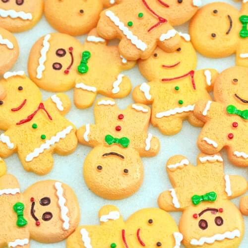 27X32mm Resin Flat back Christmas Gingerbread Man,X'mas Holiday Scrap-booking Crafts-Christmas Earring Pendants