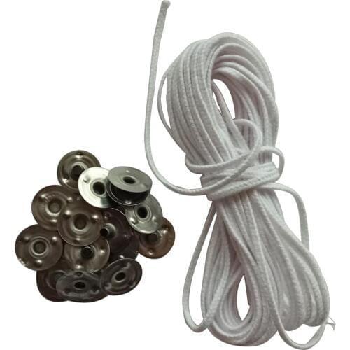 5 Meters Cotton Candle Wicks Core with 20pcs Candle Making Metal Sustainer Tabs for Candle Making Accessories Supplies