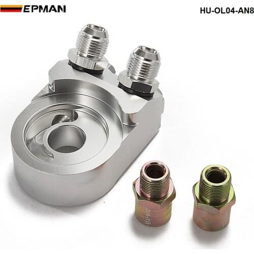 Aluminum Oil Cooler Adapter Sandwich Turbo T3 T4 Engine Plate AN8 HU-OL04-AN8
