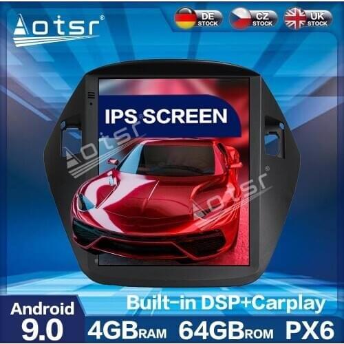 For HYUNDAI IX35 Tuscon 2010 - 2015 Android 9 Multimedia Tesla PX6 4G+64GB Car Radio Player Auto GPS Navigation DSP carplay WIF