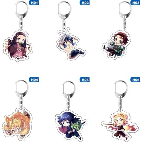 Anime Demon Slayer kimetsu no yaiba Keychain Kamado Tanjirou Nezuko Agatsuma Zenitsu Cosplay Accessories Key Chain Wholesale
