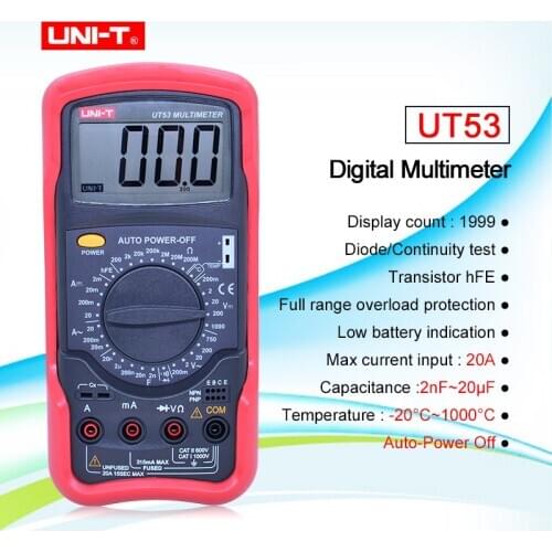 UNI-T UT53 digital multimeter resistance measurement diode/transistor test digital display AC/DC multimeter Ammeter
