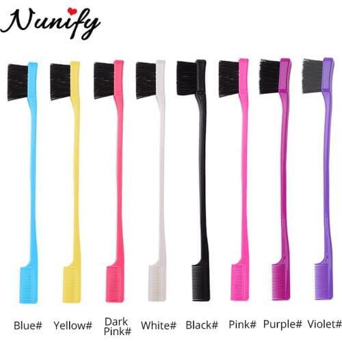 Nunify Double Sided Edge Control Hair Brush Comb 1Pcs 3Pcs 5Pcs Random Color Hair Styling Tools Eyebrow Brush