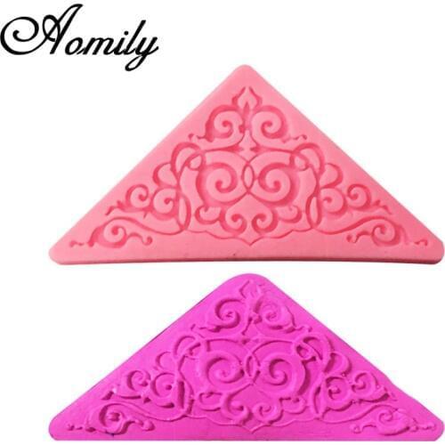 Aomily Beautiful DIY Flower Lace Fondant Mold Patisseries Silicone Mousse Brim Decor Sugarcraft Icing Mat Pad Pastry Baking Tool