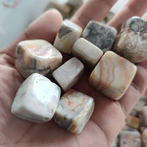 Crazy lace Agate Thumb Worry Stone Palm Pocket Energy Stone Chakra Reiki Relax Stone Healing Crystals