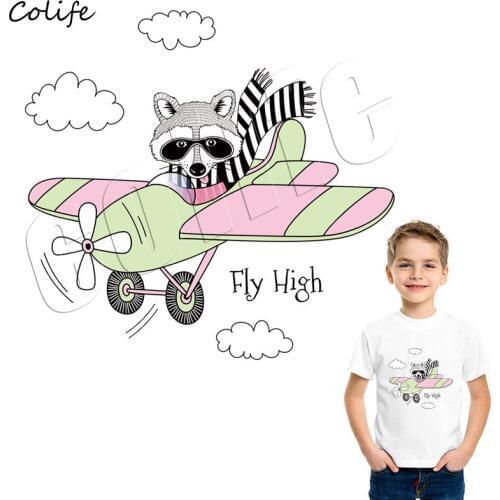 Fly Raccoon Stickers Heat Transfer Decals Washable A-Level Parches Iron Applique Denim Customized DIY Easy Print Patches