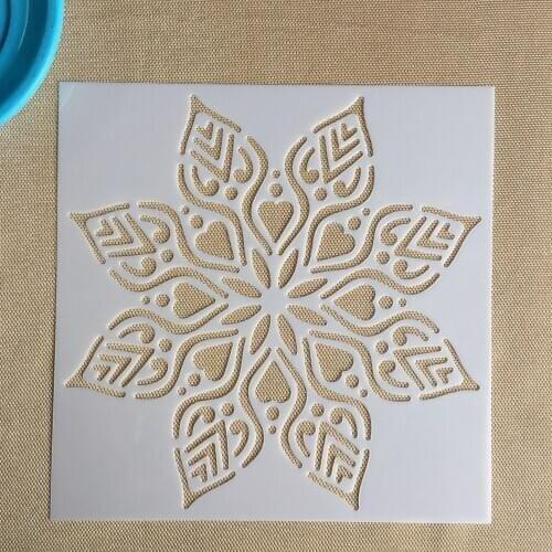 Mandala 1pc 15 * 15cm mold DIY home decoration drawing template laser cutting wall template painting tile tiles stencil