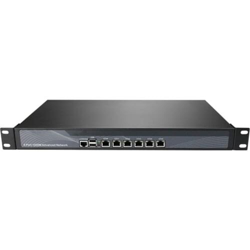Fanless 6 LAN Black 1U Mini PC In-tel 7th Gen i7-7560U Dual Core CPU Windows 10 Linux industrial computer for Gaming Office