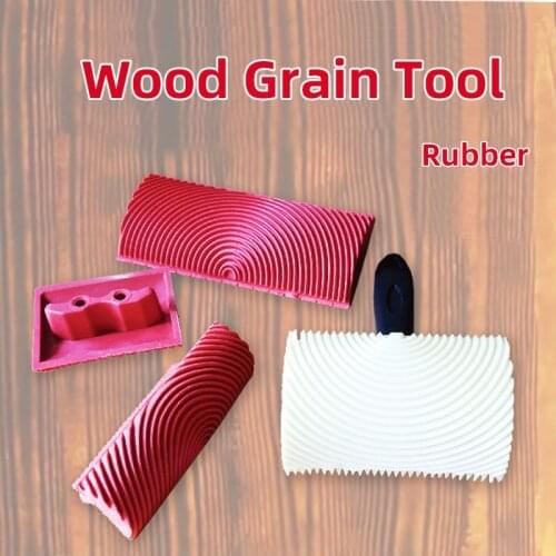Simulation Wood Grain Tools Rubber Pattern Roller Brush Design Water-based Paint Pull Wood Grain Tool Diatom Mud Wall Art
