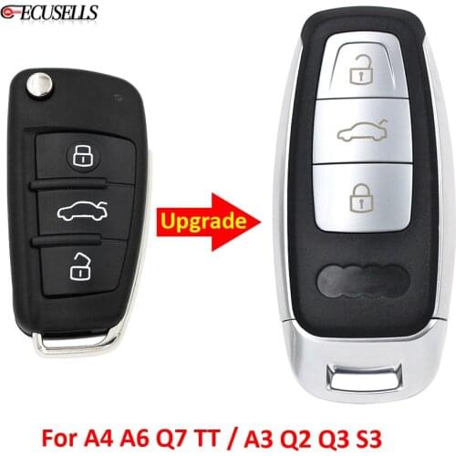 Modified Remote Car Key Shell Case Keyless Smart Key Housing Cover Upgrade for Audi A4 A6 Q7 TT A3 Q3 R3 Q2 S3 RS3