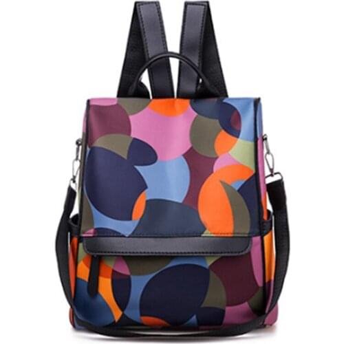 Fashion Backpack for Women Large Daypack Anti Theft Womens Shoulder Bag Classical Travel Oxford