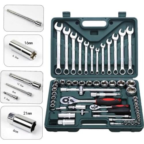 61-Piece Set Car Boat Repair Tool Tatchet Wrench Combination Set Dual-use Wrench Hardware Tool Kit