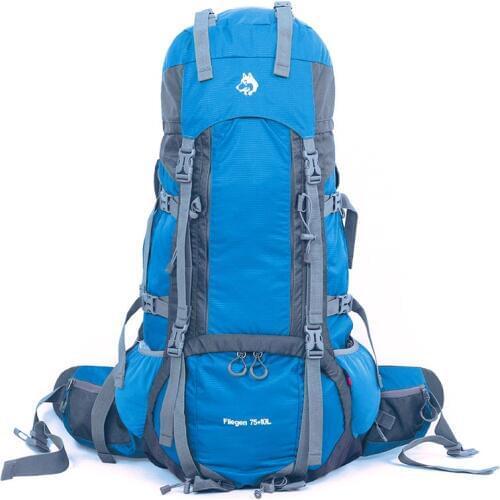 Jungle King China High quality outdoor camping hiking bag nylon high tear strength adjusting 75+10L heavy backpack shoulders