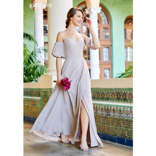 Newest Bridesmaid Dresses A-line Sweetheart Neckline Robe De Soiree With Split Floor-length Plus Sizes With For A Party