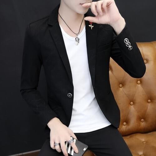 Mens 2021 spring and autumn new small suit male Korean version slim handsome leisure suit young hair stylist coat clothes tide