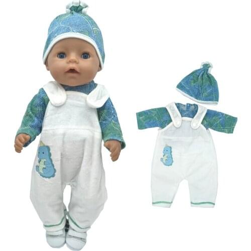 Doll Clothes Pants Pink Unicorn Romper Clothes For 40cm 43cm Reborn Baby Doll Wear Sets For 18" Baby Doll Accessories Toys Wear