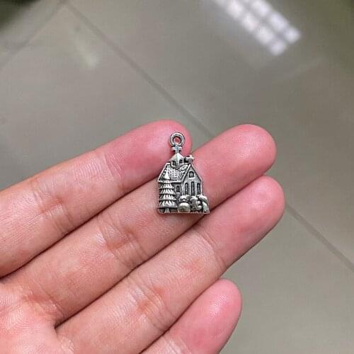 30pcs/lot Christ Church House Charms Pendants For Findings Jewelry Making Diy Necklace Earrings Aesthetic Accessories Crafts