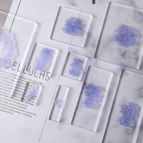 Clear Acrylic Stamp Block DIY Silicone Seals Scrapbooking / Card Making Stamping Handmade Tool with Grid Line Craft