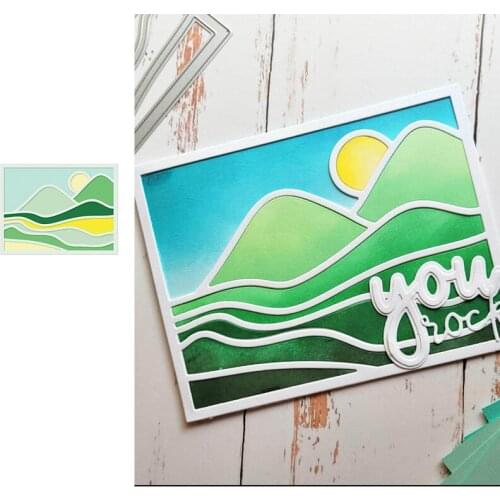 Hills River Water Sunrise Die Set Cutting Dies Scrapbook Diary Decoration Stencil Ebossing Template DIY Greeting Card Albums