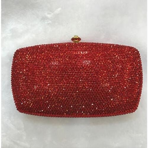 Women Red gold silver Crystal diamond Evening Bag Minaudiere Handbags Purses Bridal Party clutches bags Metal Clutch purse bags