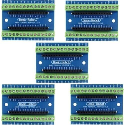 1/5pcs Nano Screw Terminal Adapter Shield Expansion Board Nano V3.0 AVR ATMEGA328P-AU Module for Arduino