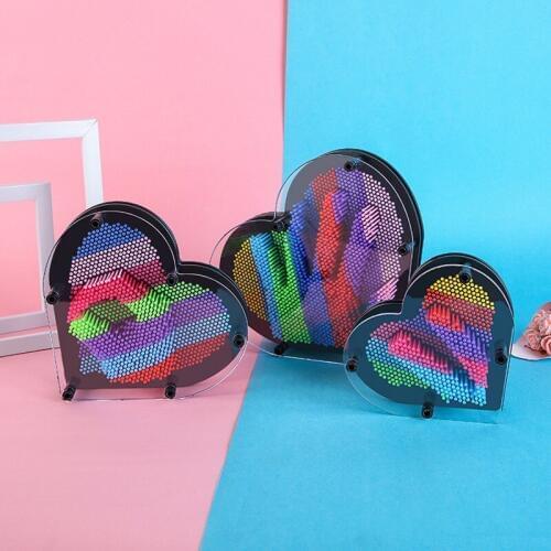 1PC 3D Clone Pin Art Plastic Toy Funny Game Pinart 3D Clone Shape Shoumo Colorful Needle Carving Child Get Face Palm Home Decor