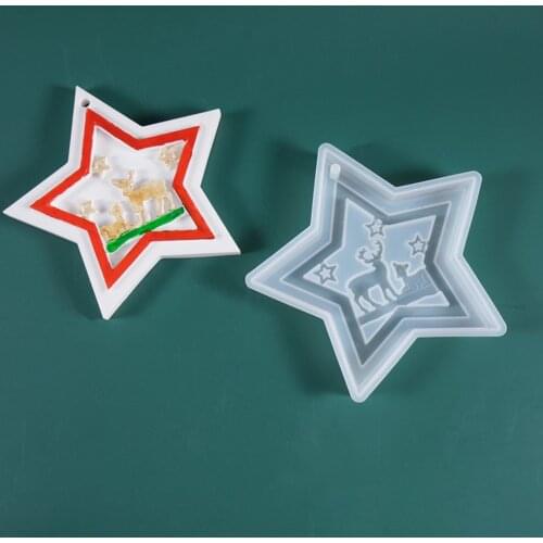 1 Piece Set Of Christmas Elk Star Silicone Mold Pendant Epoxy Resin Resin Jewelry Making Decoration Pendant Decoration
