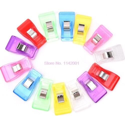 10bag 100pcs/bag Colorful Sewing Craft Quilt Binding Plastic Clips Clamps Pack For Patchwork Clamp Clothes Clip Sewing Tools