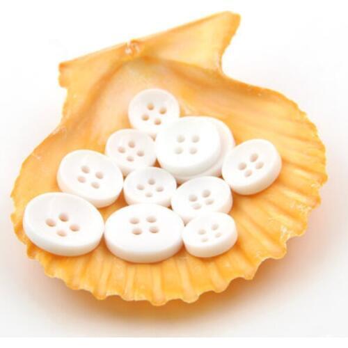 10pcs/lot Resin buttons clothing white four bowls shirt button cardigan buckle clothing accessories