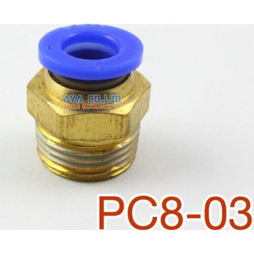 10 Pieces Tube OD 8mm x 3/8" BSPT Male Straight Pneumatic Connector Push In To Connect Fitting