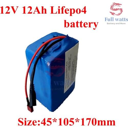 12ah Lifepo4 12v Battery Dc Power Supply 12v 10Ah Portable Motorcycle Battery Pack 30A High Discharge for E-scooter + 3A Charger