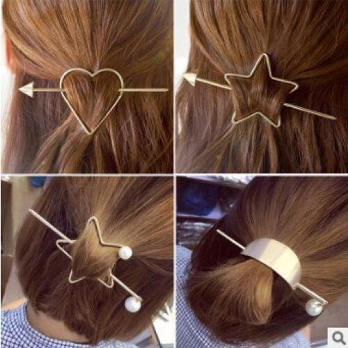 120pcs/lot Multi Alloy Pearl Hair Clips Round/Arrow/Pentagram/Heart/Bowknot Hair Care & Styling Accessories Tools HA562