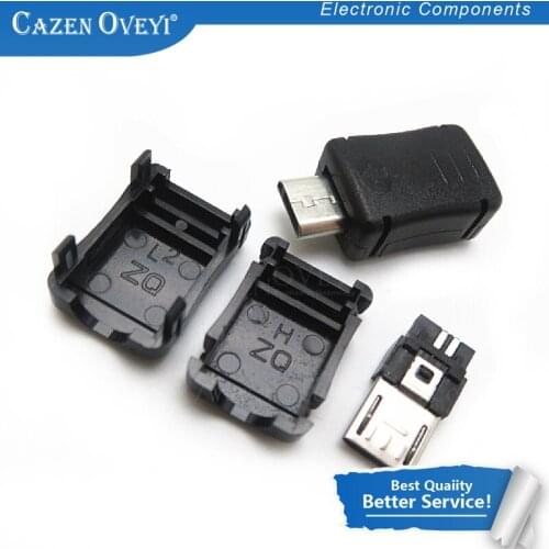 20pcs/lot MICRO USB 5 Pin T Port Male Plug Socket Connector With Plastic Cover for DIY Adapter PCB SDA Cable Line In Stock