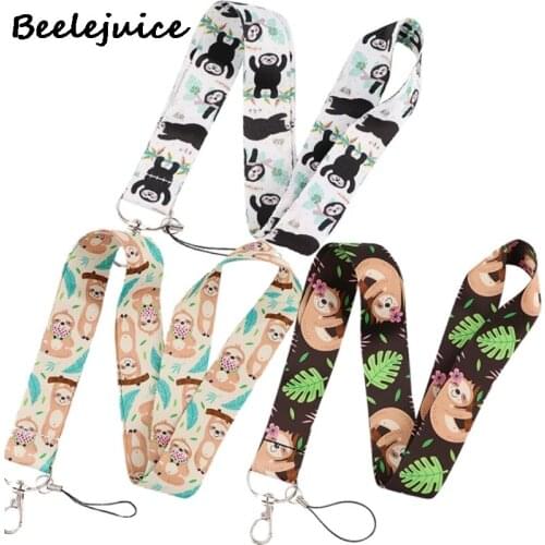 24pcs Lovely Tree Lazy Bear Sloth Lanyards Cool Neck Strap webbings ribbons Phone Keys ID Card Holder Lanyard Keys DIY Hang Rope