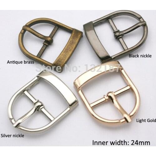 40 pcs / lot BK-003 DIY 24mm metal shoe buckle belt pin buckle bag garment buckle silver/black/bronze/gold free shipping