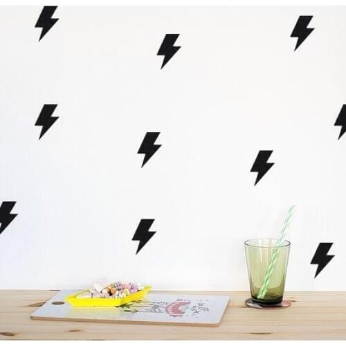 48pcs Wallpaper Popular Ancient Black Lightning Bolts Wall Sticker Wall Mural Home Decor Room Kids Decals Wallpaper D457