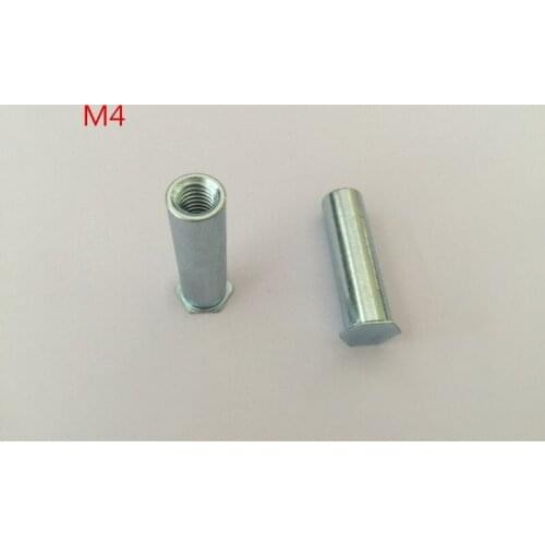 50Pcs Hole Through Carbon Steel M4x4/5/6/7/8/9/10/11/12/14/16/18/40mm Plates Punching Hex Insert Rivet for Nuts