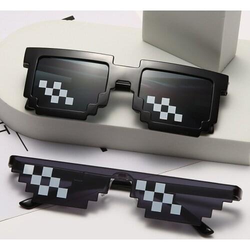 8 Bit Thug Life Sunglasses Pixelated Men Women Brand Party Gitfs Eyeglasses Mosaic Vintage Eyewear Unisex Gift Toy Glasses
