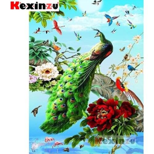 2020 New Full 5D DIY Square/Round Drill Diamond Painting "Peacock rose" 3d Diamond Embroidery Cross Stitch Decor Gift K@4444