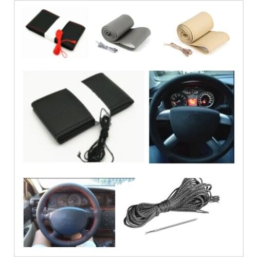 Auto parts soft fiber leather braided steering wheel cover for GMC Mahindra Hino Lincoln Cadillac Acura Tata Motors