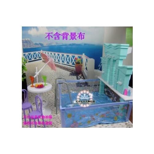 Free Shipping 1/6 doll accessories water fun summer resort Girl birthday gift Play Set toys doll Furniture for barbie doll